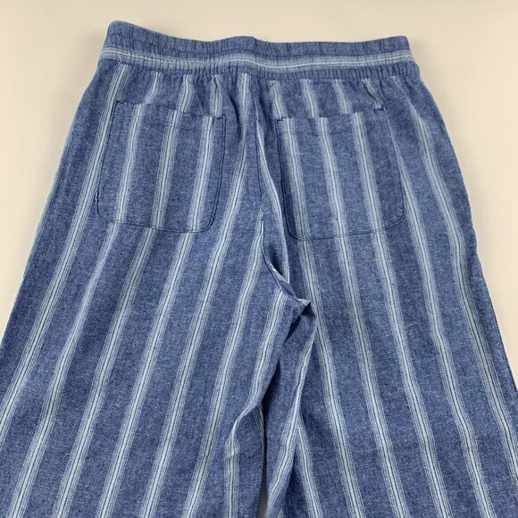 Old Navy Blue Multi Stripe Linen Blend Wide Leg Lounge Pant S - Picture 7 of 7